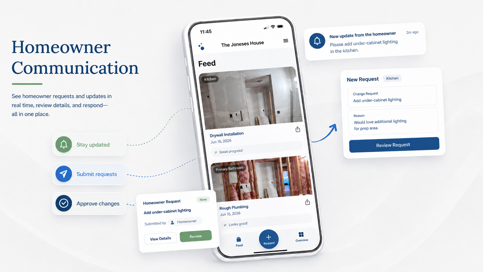 corabuild.ai homeowner portal and project updates view